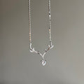 Silver Antler Heart Kolye