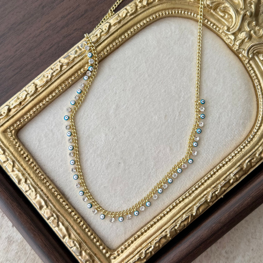 Nazar Boncuklu Gold Kolye