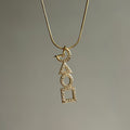 Gold Desenli Kolye