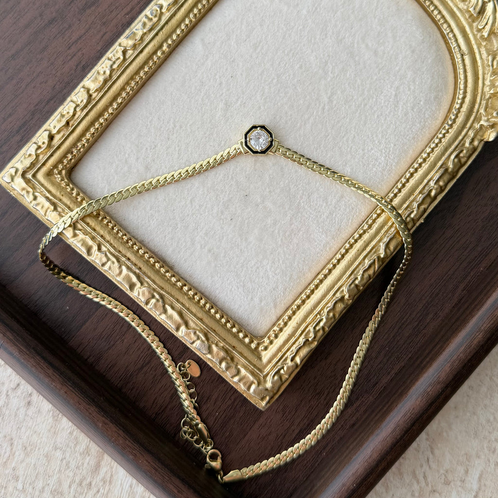 Gold Taşlı Kolye