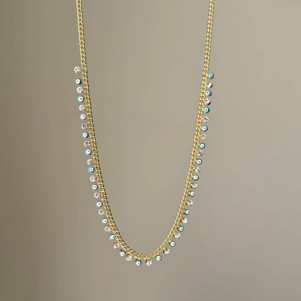 Nazar Boncuklu Gold Kolye