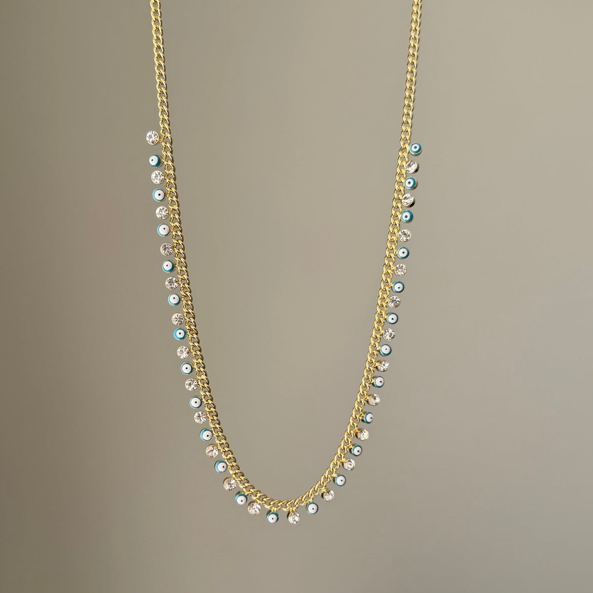 Nazar Boncuklu Gold Kolye