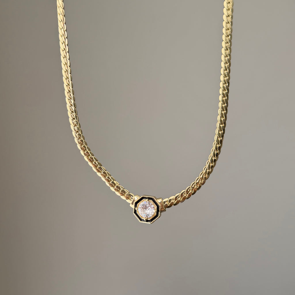 Gold Taşlı Kolye
