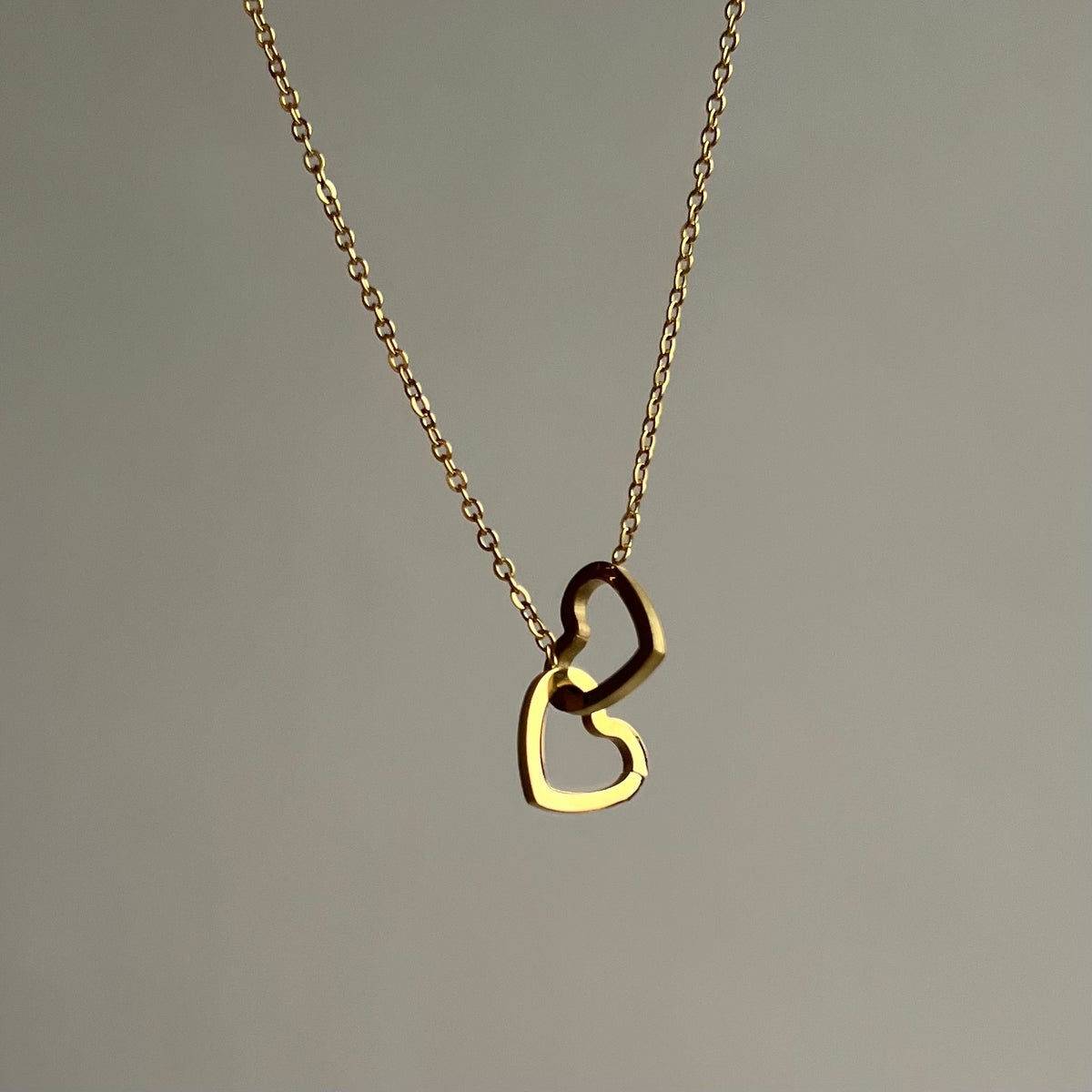 Gold Çelik Kalp Kolye
