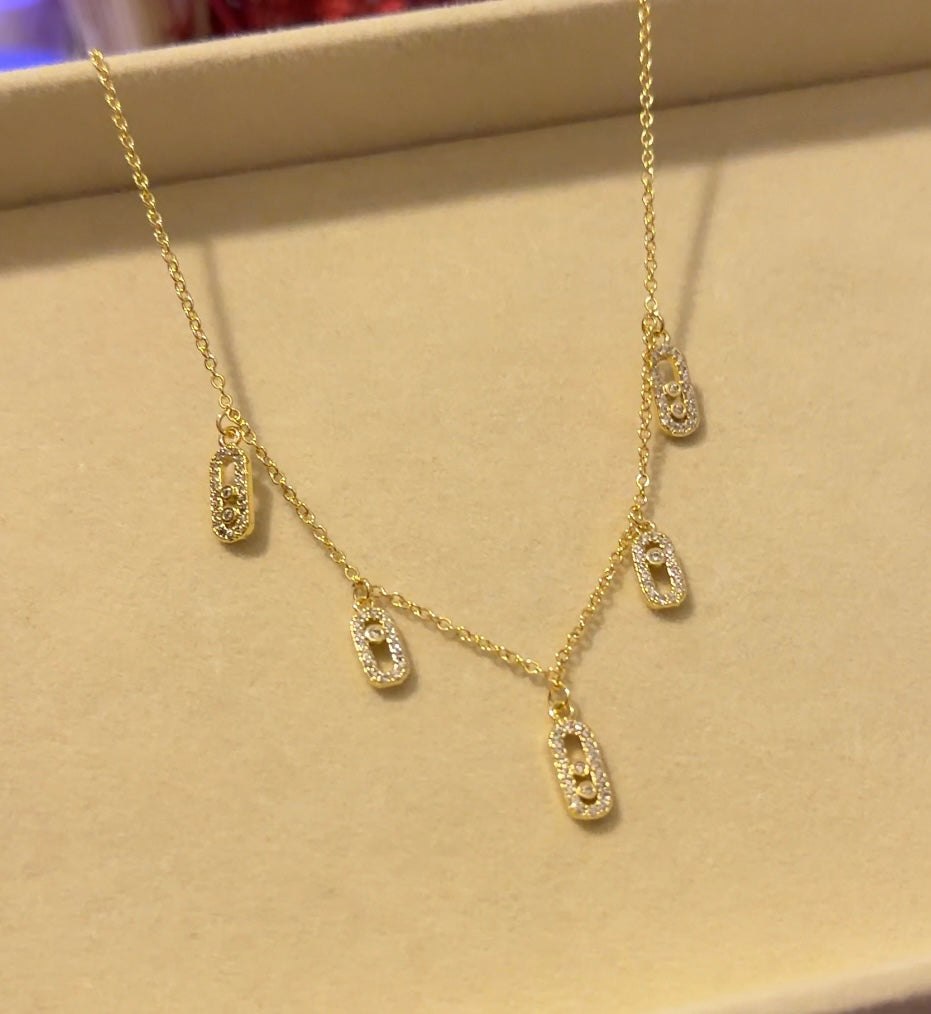 Gold Taşlı Kolye
