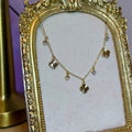 Yonca Taşlı Gold Kolye